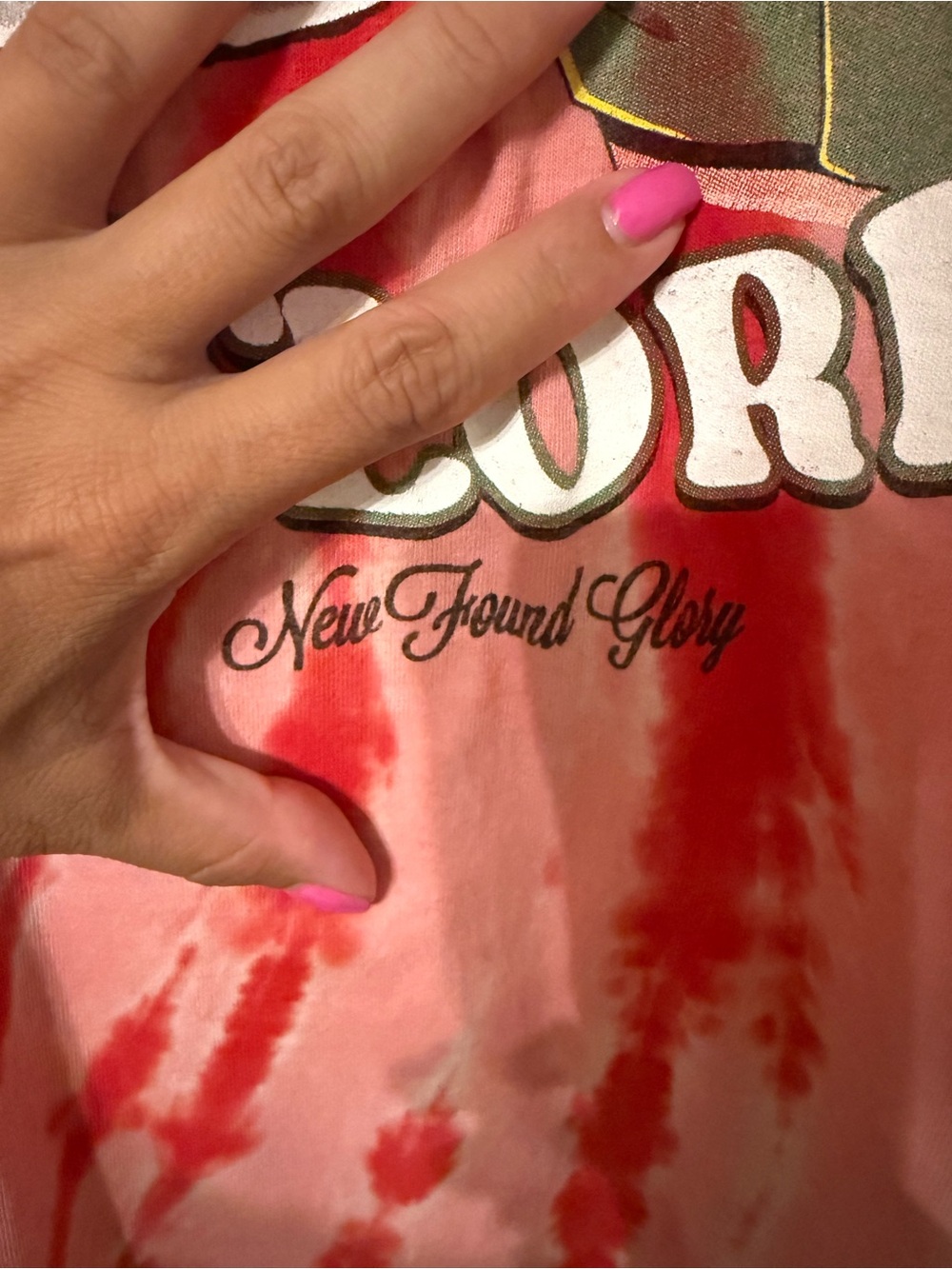 New Found Glory Tie-Dye mens T-Shirt - Pink & Red - Picture 5 of 5